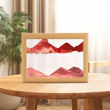 Wooden Frame Sandscape Moving Sand Art Picture Quicksand Craft 3D Hourglass Square Flowing Sand Painting Office Home Decor Gifts