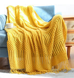 Popxstar  Summer Blanket for Bed Sofa Knitted Blanket With Tassel Nap Blankets Air Conditioning Blanket Soft Throw Blanket Bed Sheet Cover
