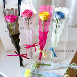 Popxstar 50pcs Mermaid Wavy Pattern Flower Bouquet Gift  Cellophane Bag Wrapped Paperg Bag Valentine'S Day Mother'S Day Single Rose Bags