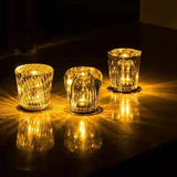 Diamond-shaped Rechargeable Night Light Crystal Atmosphere Table Lamp  for Bedroom Living Room Bar Bedside Party Decor Lighting