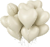 Popxstar 10pcs 18inch Heart Foil Balloons Pink Sage Green Heart Balloon for Birthday Party Valentines Day Wedding Anniversary Decorations