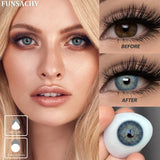 1 Pair Colored Contact Lenses for Eyes Blue Pupil Beautiful Eye Contacts Natural Soft Brown Gray Lenses Yearly Cosmetic