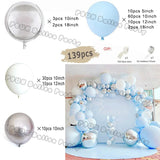 Popxstar Blue Birthday Balloons Arch Kit Birthday Decorations Gold Confetti Navy Blue Baloon Boy Girl Baby Shower Wedding Baptism Decors