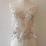 1PC Colorful Sequins Pearl Embroidery Patch for Wedding Evening Dress Sew on Patches DIY Lace Applique