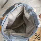 Popxstar Large Capacity Tote Bags Trendy Nylon Patchwork Shoulder School Book Bag for Teenage Girls Fashion Student Handbag Crossbody Sac