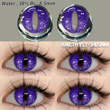 Popxstar  Colored Contact Lenses 2pcs Purple Contact Lenses Anime Cosplay Contact Eye Lenses Halloween Beauty Makeup Color Lens