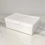 1 Pc White Flip-top Storage Box Card Sticker Hand Account Material Desktop Sundry Stationery Dust Box