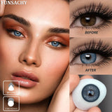 1 Pair Colored Contact Lenses for Eyes Blue Pupil Beautiful Eye Contacts Natural Soft Brown Gray Lenses Yearly Cosmetic