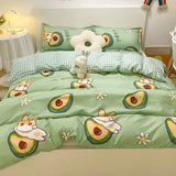 Popxstar Ins Pink Flowers Bedding Set Flat Bed Sheet Duvet Cover Twin Full Queen Nordic Bed Linen Boy Girl Bedding Sets Flower Cherry