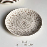 Popxstar  Ceramic Round Shape Floral Plates Dinner Sets Large Capacity Large Plate Dessert Salad Plate Beautiful Table Tableware Services
