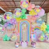 Popxstar  1/3/5pcs 22in/32in/50in rainbow color 4D holographic balloons, birthday party/music party/single, wedding party supplies