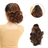Popxstar Claw Ponytail Clip in Wavy Hair Extensions Short Curly Ponytail 12 Inch Natural Wave Hair Accessories for Women Girls Daily Use