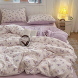 Double-layer yarn printing four-piece set, student dormitory three-piece set, bed sheet quilt cover, bedding