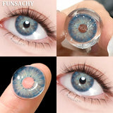 Popxstar  1 Pair Colored Contact Lenses for Eyes Natural Brown Gray Eye Contacts Yearly Cosmetics Pupils Blue Lens Green Contacts