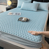 Popxstar Simple Thicken Latex Summer Mat for Bed High-quality Cool Feeling Fabric Fitted Bed Sheet Set Queen Breathable Ice Silk Bed Mats