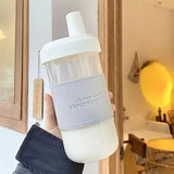 500/850ML Cute Pearl Milk Tea Straw Plastic Water Bottle With Cup Cover Women Large Capacity Juice Boba Milk Tea Cup Drop-proof