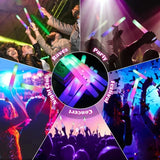Popxstar 1-50PCS LED Glow Sticks Bulk Colorful RGB Glow Foam Stick Cheer Tube Dark Light for Xmas Birthday Wedding Party Supplies