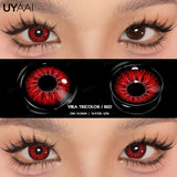 Popxstar  1 Pair Cat Eyes Crazy Lenses Vampire Lenses for Halloween Cosplay Eye Contacts White Lenses Anime Black Colored Lenses