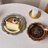 Popxstar Stainless Steel Plate Cake Tray Afternoon Tea Dessert Dish Jewelry Storage Tray Dessert Table Snack Dish Display Home Supplies