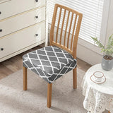 Flowers Print Chair Seat Covers Removable Washable Anti-Dust Stretch Spandex Dining Room Upholstered Chair Cushion Slipcover