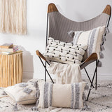 Popxstar  Throw Pillow Case  Decorative Tufted Cushion Cover Tassel Macrame Luxury Pillow Cover for Bed Sofa Couch Home Decor