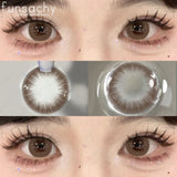 Popxstar  2pcs Myopia Lenses Black Color Contact Lenses with Prescription Degree 14.5mm Natural Soft Contact Lens for Eyes Yearly