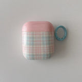 Popxstar Case for AirPods 4 Suitable Girls Silicone Earphone Coque Fashion Pink Plaid Pattern Hard House Pendant for AirPods 1 2 3 Pro 2