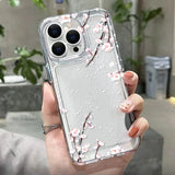 Popxstar INS Korean Red Cherry Phone Case For iPhone 15 Pro Case iPhone 11 13 12 14 Pro Max XR XS X 7 8 Plus SE Clear Shockproof Cover