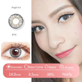 Popxstar  -1 Pair/2PCS 11 Colors Lenses Multi-coloured Contact Lenses for Eyes Comestic Beauty Pupils Myopia Color Lens Blue Gray