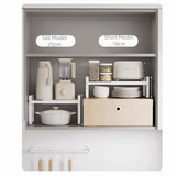 Layered Adjustable Kitchen Organizer Space Saving Stackable Kitchenware Storage Rack Non-slip Easy To Install