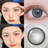 Popxstar 2PCS 1New Colored Contact Lenses for Natural Eyes Brown Colored LensBlue Contact Beauty Pupil Makeup 1 Year