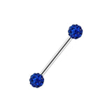 Popxstar piercing women 16mm Stainless Steel Shiny Rhinestones Tongue Nails Piercing Body Studs Piercing Tongue Rings Body Jewelry for Hot Women Girls