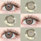 Popxstar  1pair Colorcon Contact Lenses Green Color Lens Natural Brown Eye Contacts Gray Pupils Beautiful Cosmetic Yearly Lenses