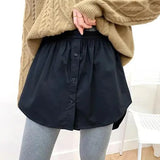 Popxstar Detachable Underskirt Women Fake Shirt Irregular Skirt Tail Blouse Hem Cotton Extender Fake Hem Mini Skirt Fake Hem 6 Sizes