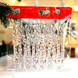 Popxstar Acrylic Snowflake Drop Icicle Pendants Christmas Clear Crystal Ornaments Xmas Tree Hanging Pendants Home Party Decor New Year