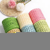 Popxstar Raffia For Crafts Natural Raffia Yarn For Wrapping Knit Wire Natural Color Matte Texture Raffia Paper Ribbons For Hat DIY Decor