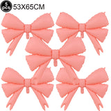 Popxstar  5pcs Bow Balloon Birthday Decorations Bow Tie Pink Balloon Bow Balloon Wedding Bride Shower Birthday Girl Decoration Bow Balloon