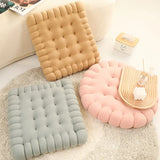 Popxstar  Large Biscuit Shape Plush Cushion,Soft Creative Pillow Chair Seat Pad, Decorative Cookie Japanese Tatami Back Cushion
