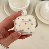 Popxstar Spring Fresh Blue Flower INS Soft Case for Apple AirPods 4 Protection Cover for AirPods Pro 2 3nd Generation Earphone Cases