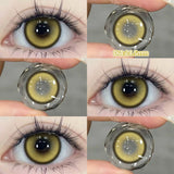 Popxstar 2pcs/pair Cyber Series Halloween Colored Contact Lenses for Makeup Eyes Big Pupils Red Contact Lenses Brown Lens Myopia