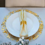 20pcs Gold Round Foil Table Mat Table Place Mats Tea Dining Tableware Mats Pads Wedding Birthday Home Party Table Decoration