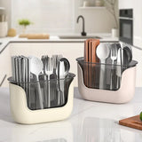 Chopstick Holder Storage Box Kitchen Countertop Utensil Drain Rack and Storage Compartment