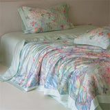 Luxury 100% Lyocell Floral Pattern Summer Blanket Set or 1Pcs Natural Eucalypthus Fabric Cooling Quilt Silk Filling Comforter