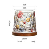Popxstar  1-4PCS Tumbler Whiskey Glass With Base Crystal Whiskey Glasses Rotating Spinning Wine Brandy Glass Cup Drinkware For Bar Home