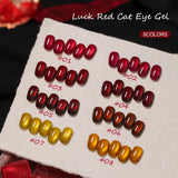 1-8pcs TC Yellow Nails Lucky Red Cat Eye Gel Nail Polish New Blinking Wine Red Cherry Glass Bead Nail Art Nail Supplies