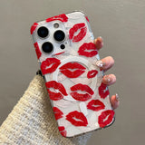 Red Lip Print For Magsafe Magnetic Wireless Charing Case For iPhone 16 Pro Max 17 Air 15 13 14 16 Plus IMD TPU Back Cover