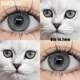 Popxstar  1Pair Color Contact Lenses New Product Lan Cat Sclera Blue Green Lenses Degree Prescription -0.00 to -8.00 Beauty Pupils