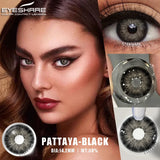 Popxstar Myopia Lenses 1 Pair Colored Contact Lenses with Degree Natural Eye Contacts Brown Lenses Gray Pupils Yearly Disposable