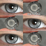 Popxstar  2PCS New Gray Prescription Contact Lenses Fashion Pupils Cosmetics Eye Color Lenses Myopia Colored Contact Lenses Brown