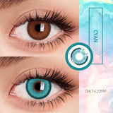 Popxstar 1 Pair Colorcon Colored Contact Lenses with Degree Myopia Lenses Blue Eye Lenses High Quality Natural Contact Lenses